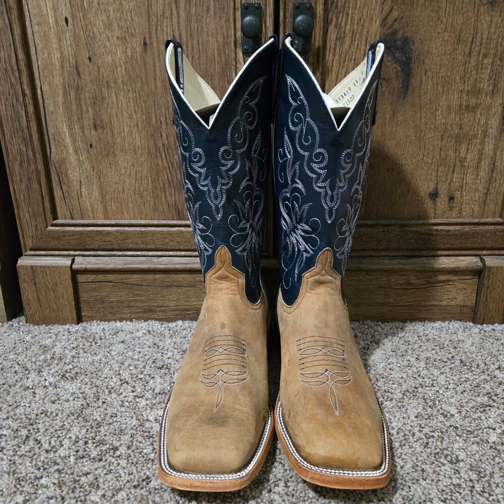 Anderson Bean Distressed American Buffalo Cowboy Boots Size 11D